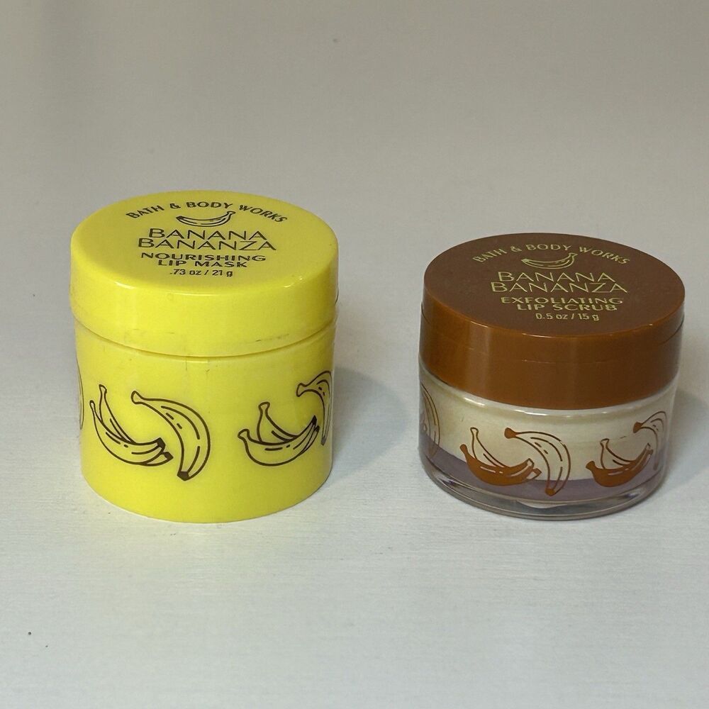 Bath & Body Works BANANA BONANZA Nourishing Lip Mask/exfoliating Lip Scrub Duo